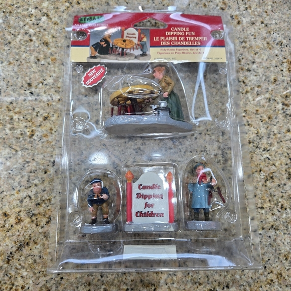 Lemax Candle Dipping Fun Christmas Village Figurine Set of 4 NEW - Picture 1 of 10